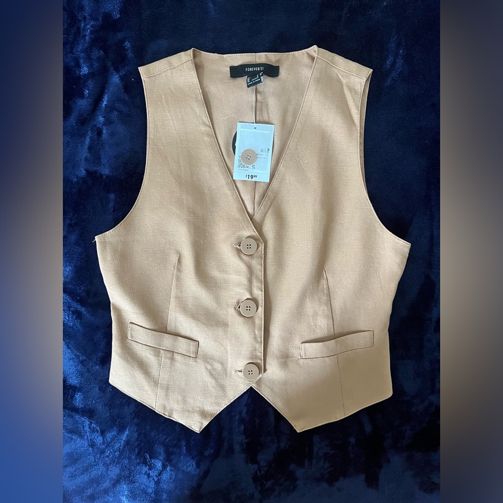 Forever 21 Tan Vest Size Small